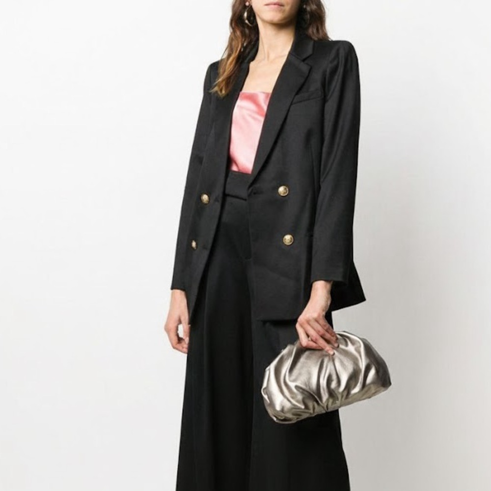 Rebecca Minkoff Metallic Ruched Clutch